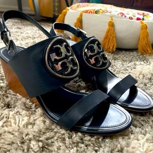 Tory Burch Navy Wedge Sandals Navy SIZE 10